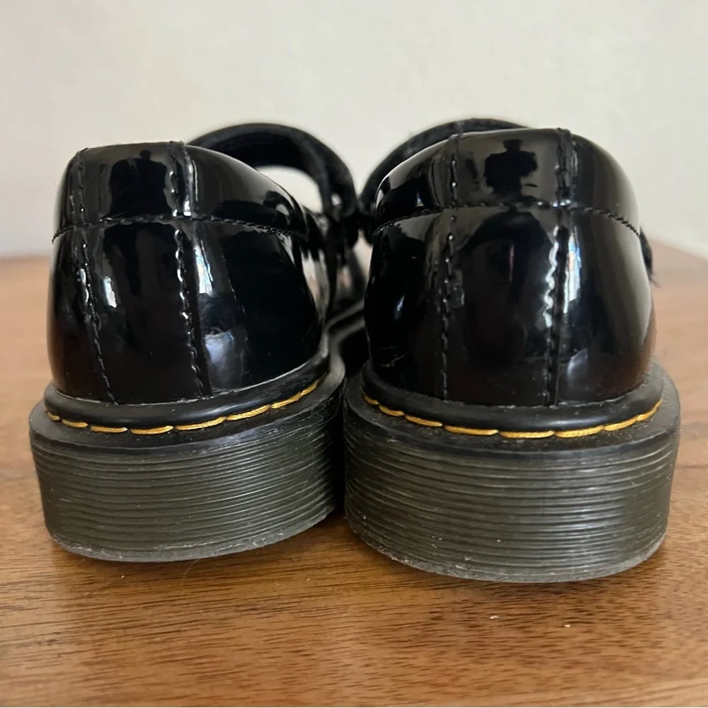 DR MARTENS JUNIOR MACCY BLACK PATENT LEATHER MARY JANE SHOES SIZE 1